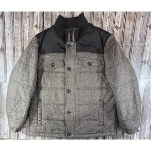 Banana Republic wool blend Quilted tweed puffer jacket size XL